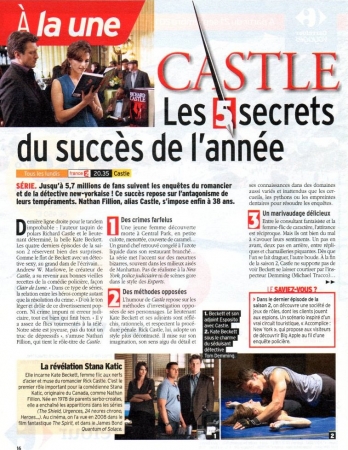 Palavras chave: TELE 7 JOURS;REVISTAS;SCAN;2011;CASTLE;2ª TEMPORADA