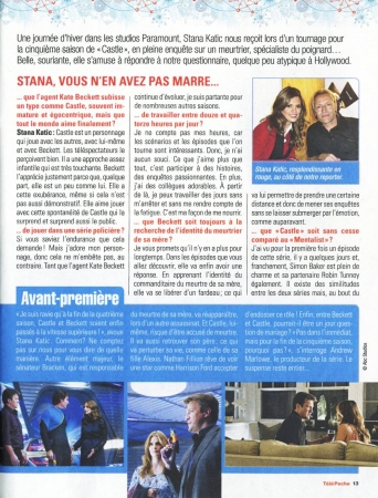 Palavras chave: REVISTA;SCAN;2012;CASTLE;4ª TEMPORADA;Télé Poche