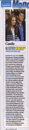 Palavras chave: TV Guide;REVISTAS;SCAN;2011;CASTLE;3ª TEMPORADA