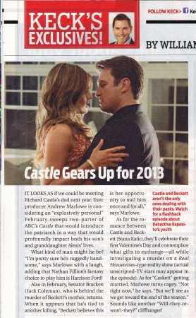 Palavras chave: TV Guide;scan;revista;Castle;2012;5ª temporada