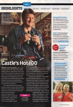 Palavras chave: CASTLE;THE LIVES OF OTHERS;STILLS;5X18;S05E19;5.19;spoilers;scan;revistas;TV Guide